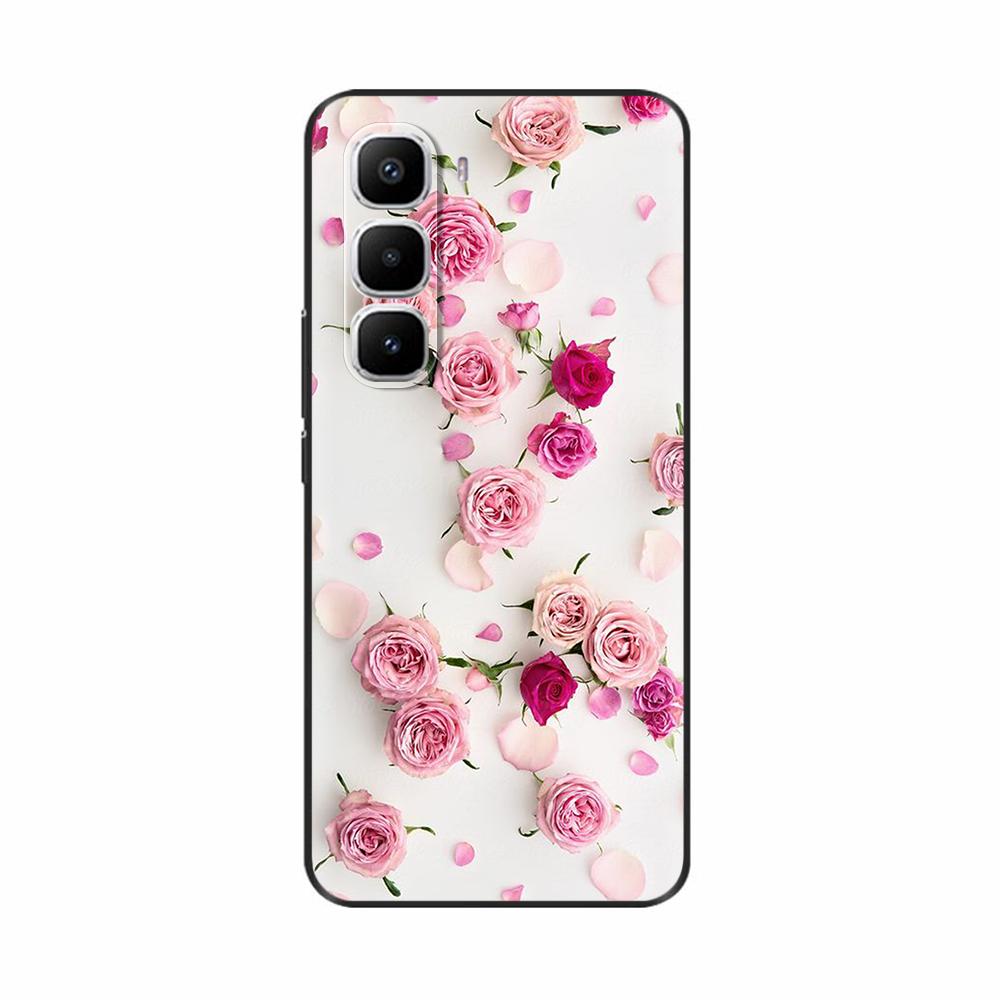 For Infinix Hot 60 Pro Plus Case Popular Love Heart Flower Soft TPU Silicone Back Cover For Infinix Hot 60i Hot60 Pro Phone Case