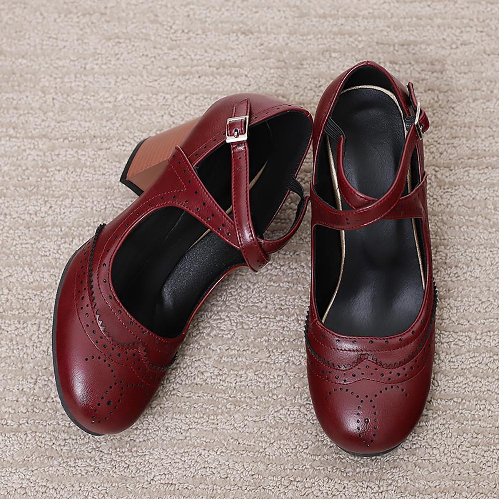 Scarpe Décolleté Donna Mature Punta Tonda Tacco Largo Alto Scarpe Eleganti Taglie Forti 46 50