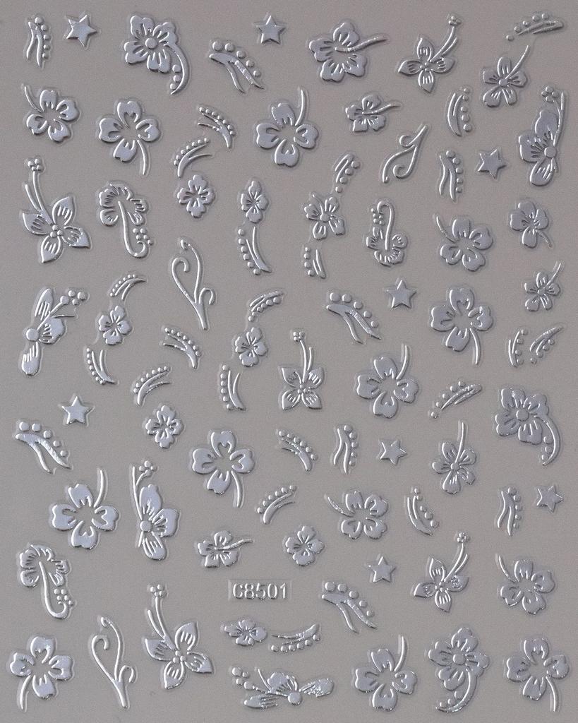 Fresh Little Hibiscus Flower Nail Art Sticker North American Style Hibiscus Small Flower Adhesive Nail Art Sticker Nail Decorative Sticker