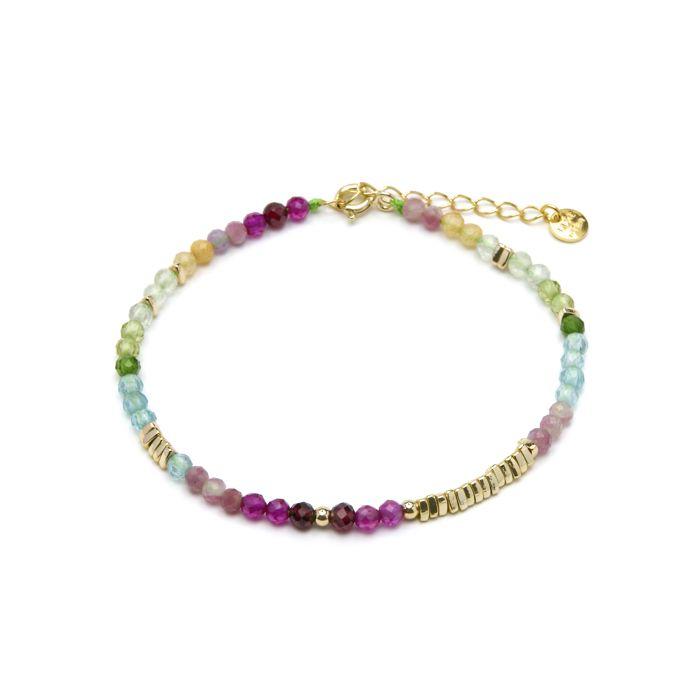 Bracelet - LUXENTER - Ane - Argent 925 - Or jaune 18k - Cristal multicolore