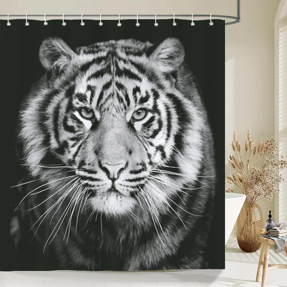 Lustiger Duschvorhang 3D Badvorhänge Affe Orang-Utan Tierdruck Wasserdichtes Polyester für Badezimmerdeko groß 180x200cm