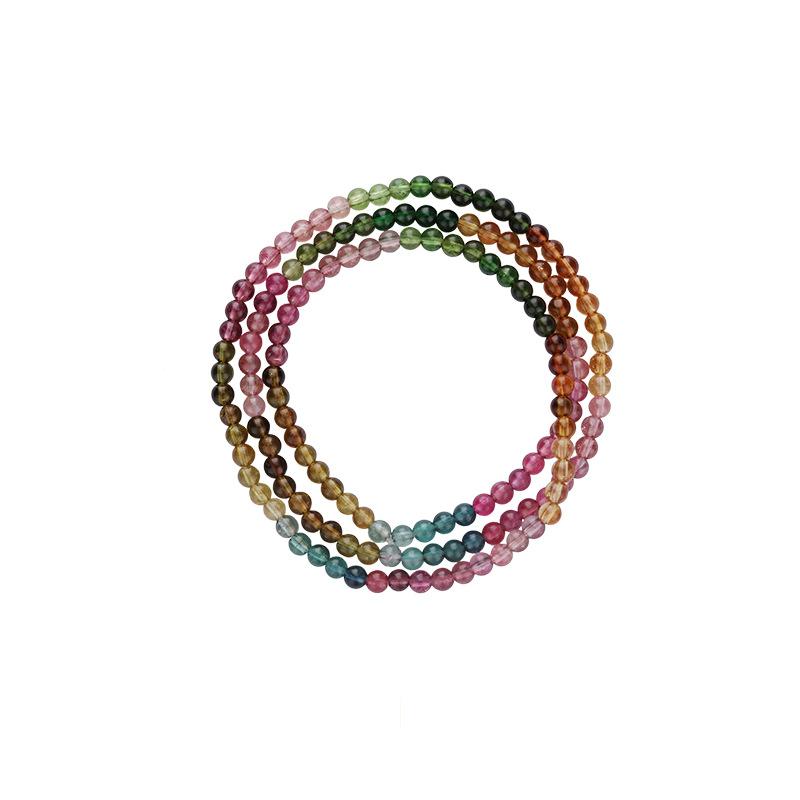 Brazilian Natural Tourmaline Bracelet Three-Circle Multi-Circle Crystal Bracelet Women S Diy Jewelry 13-14cm
