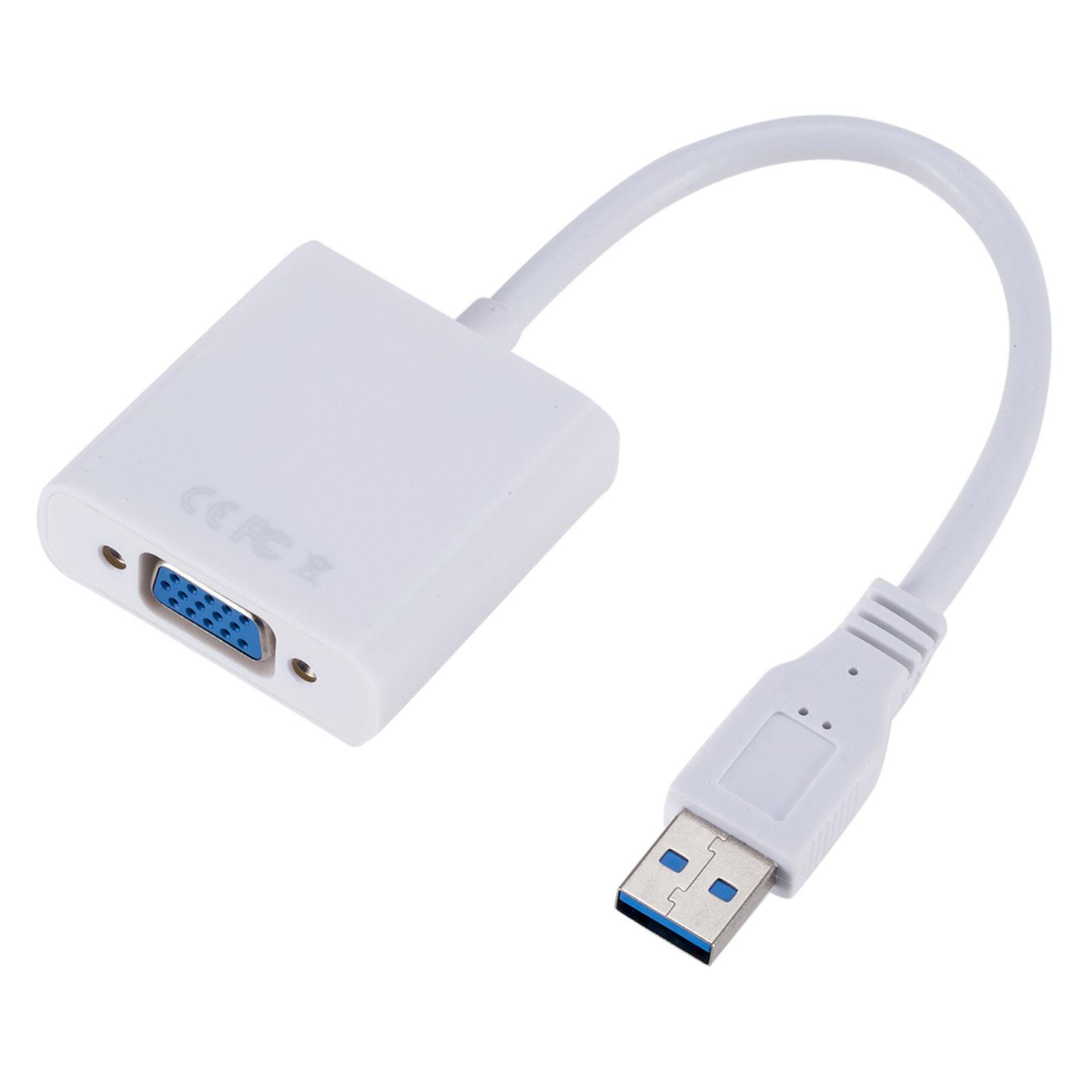 

Адаптер USB3.0 до VGA USB до зовнішньої відеокарти VGA Конвертер VGA для настільного ноутбука ПК до монітора білий