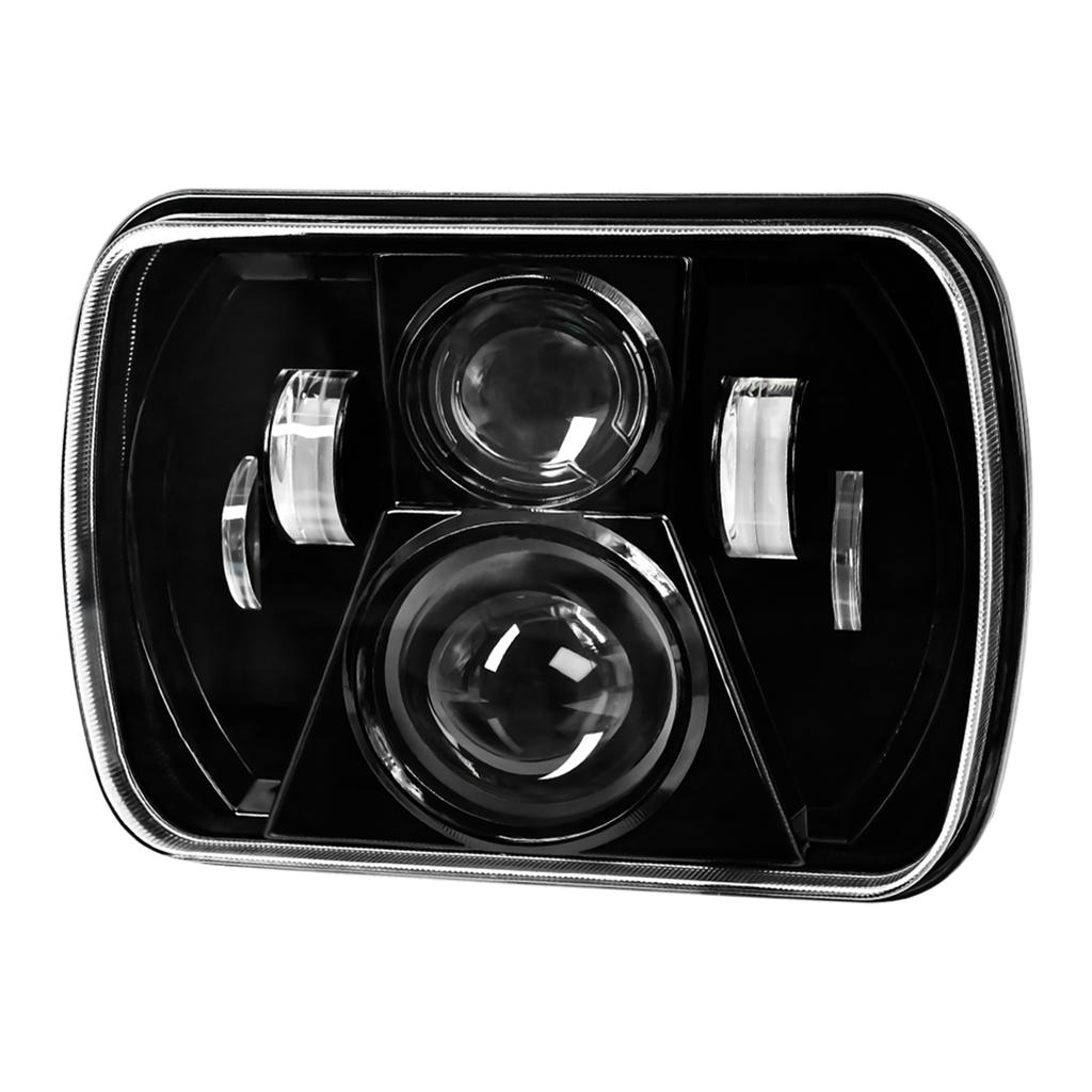 7 Inch Rectangle LED Headlights, 2 PCS 5x7 7x6 Inch Car Headlamps with High Low Beam, IP67 Protection, Plug and Play