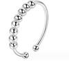 Stainless Steel Adjustable Pressure Rotatable Bead Fidget Ring