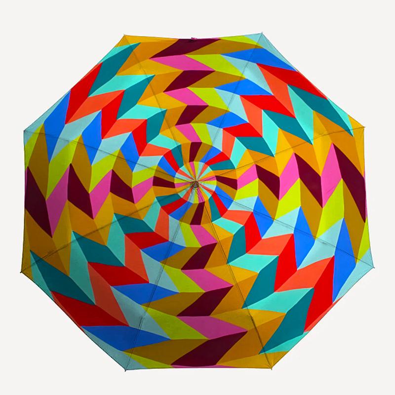 1pc Spiral Kaleidoscope Automatic Open/close Folding Umbrella, Compact Portable Travel Umbrella, Durable Construction yy251230108