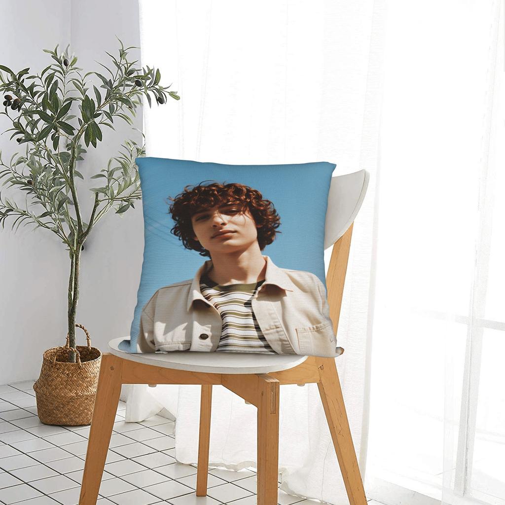 F-Finn Wolfhard Povlak na polštář Vtipný povlak na polštář do kanceláře, auta, domácí dekorace Potisky povlaků na polštáře Dárek