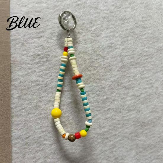Phone Lanyard With Beads Mobile Chain Handmade Retro Color Matching