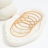 6Pcs/Set New Simple Gold Color Multilayer Bracelets Set For Women Fashion Twist Smooth Surface Bangle Jewelry Party Gift