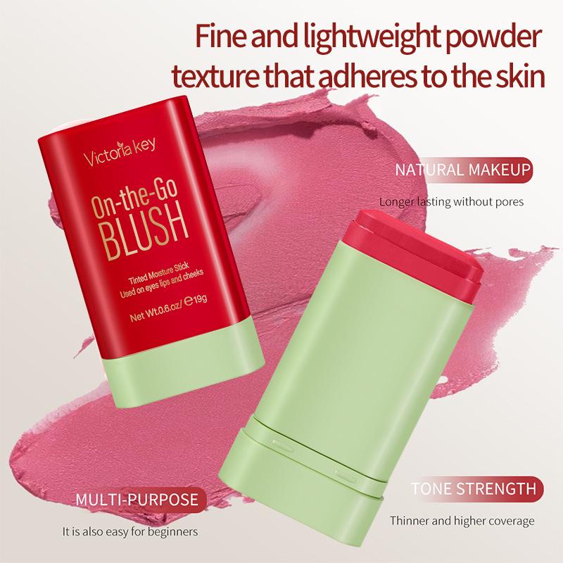 Victoria Key Blush Stick Set: Natural Nude Makeup for Contouring, Highlighting, and Enhancing Complexion