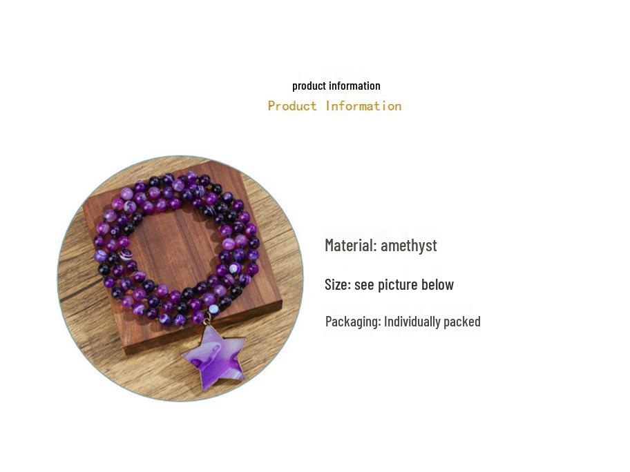 Bohemian Dlouhý ametystový křišťálový přívěsek na náhrdelníku