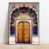 India Jaipur Lotus Gate Door Colorful Posters and Prints Canvas Printing Vintage Wall Art Picture for Living Room Home Decor