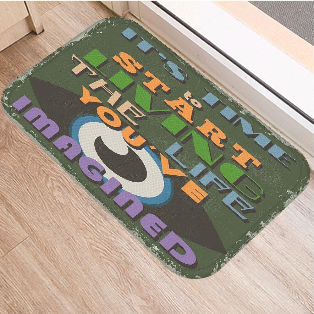 Cheap Letter Pattern Entrance Mat Vintage Floor Mats Bedroom Carpet