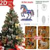 Golden Acrylic Horse Keychain 2D Car Rearview Mirror Pendant for Backpack Home Decor Christmas Ornament Western Theme Gift