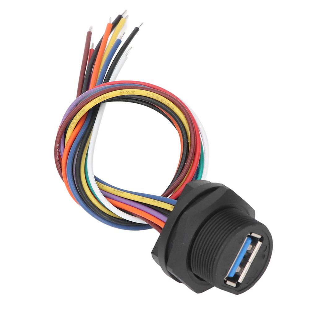 USB3.0 Stecker Panel Gewindetyp 5.0Gbps IP67 Wasserdicht USB3.0 Buchse mit 0.2m Kabel 0.5A