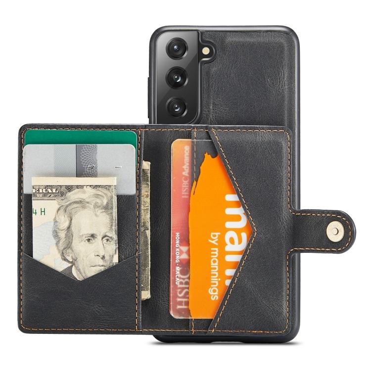 For Samsung Galaxy S21 5G JEEHOOD Retro Magnetic Detachable Protective Case with Wallet & Card Slot & Holder