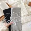 Winter Sweet Bow Lace Leg Warmers Lolita Y2K Bow Design Thermal Ruffle Stacking Ankle Socks For Women Girls Layered Warm Socks