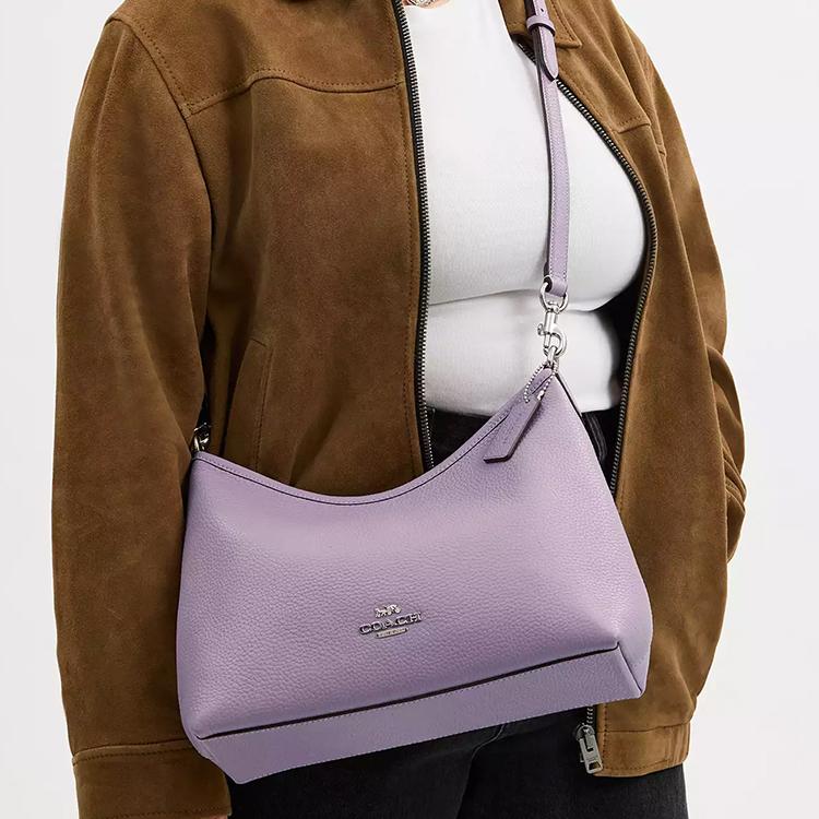 Coach Laurel 31 Logo Leather Tote Crossbody Bag Large Women bags Silver Light-Purple CR148-SVLL