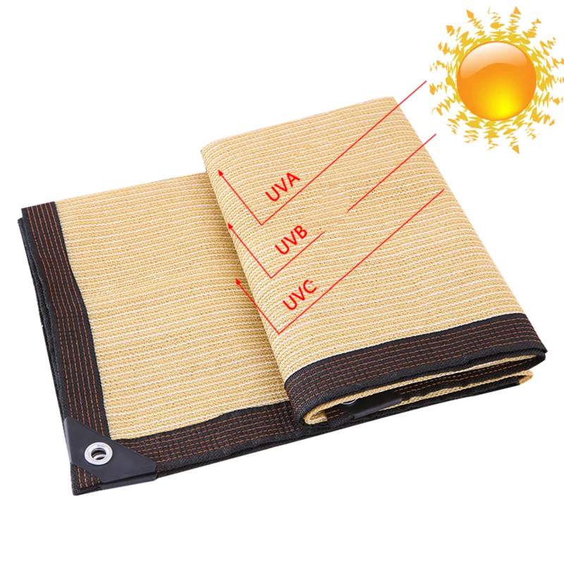 Outdoor Anti-UV Khaki HDPE 150GSM Sunshade Sun Protection Net Garden Plant Shed Garden Buildings Sun Shelter Gazebo Awning
