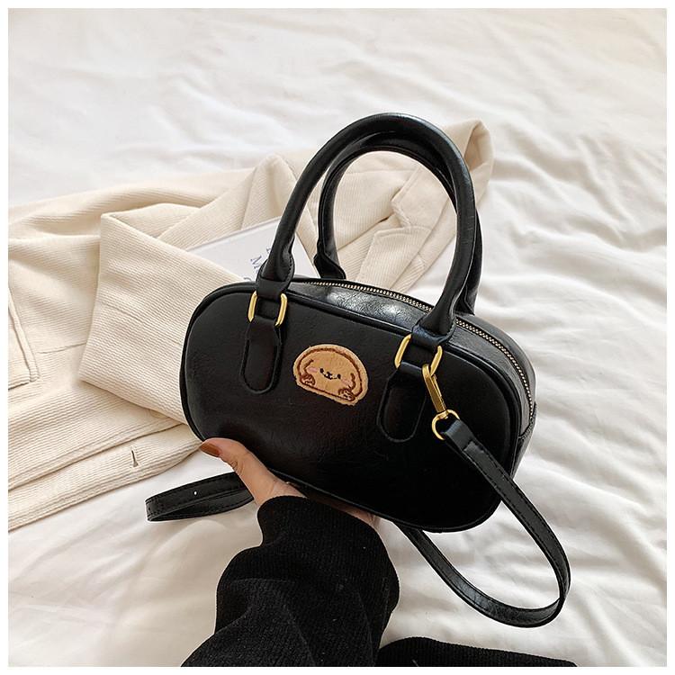 Ielgy Korea Portable Bowling Bag Autumn Winter Retro Small Square Bag All-Match One-Shoulder Messenger No Pendent