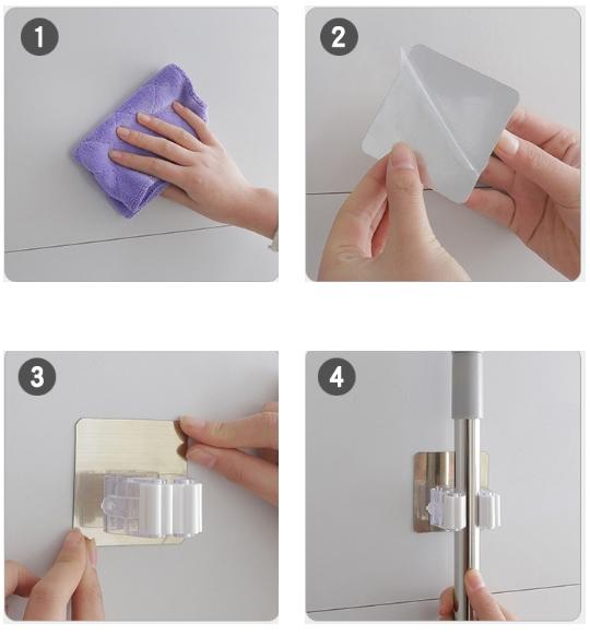 White Mop Hanger