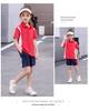 Summer Academy Parent-Child Sportswear Set - Short Sleeve Top & Shorts for Running, Training, Coaching, or Class Uniforms