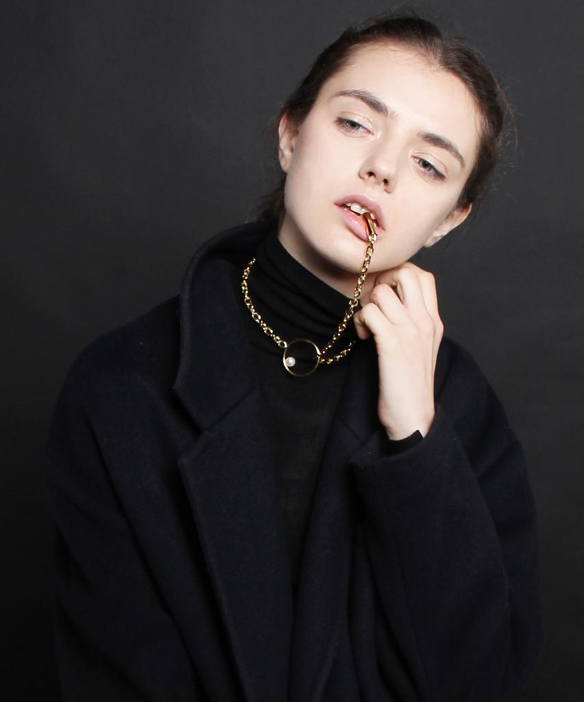 De La Lune Door Handle Gold Chain Necklace [Dl16Fwnc03Gdf]