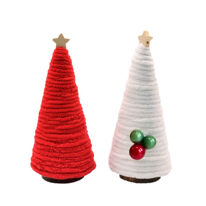 1Pc Mini Christmas Tree Tray Christmas Gift Desktop Christmas Tree Decoration Woolen Christmas Tree