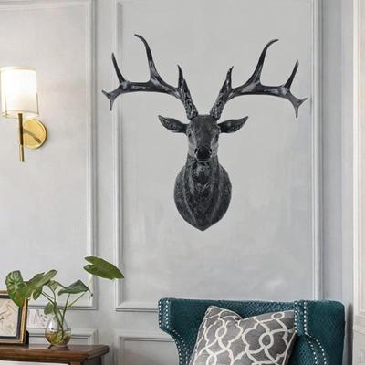 Deer Head Wall Art Piece, Resin Animal Sculpture for Home And Office Display