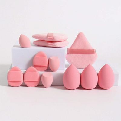 Set da 12 spugnette per il trucco composto da piumini triangolari, mini piumini ecc. Adatto per fondotinta liquido, strumento per il trucco