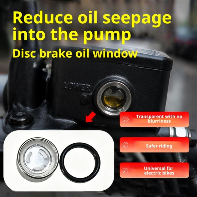Brake Reservoir Sight Glass Kit for Motorcycle Service, 10-Piece Clear Glass Parts with Rubber Gasket Pieces for Upkeep