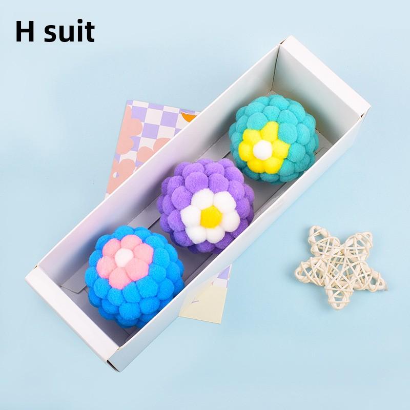 Zabawka dla kota - Elastyczna piłka - Ręcznie robiona pluszowa piłka z dzwoneczkiem - Zestaw prezentowy - Samodzielna piłka dla kota, która jest wytrzymała i odporna na drapanie i gryzienie