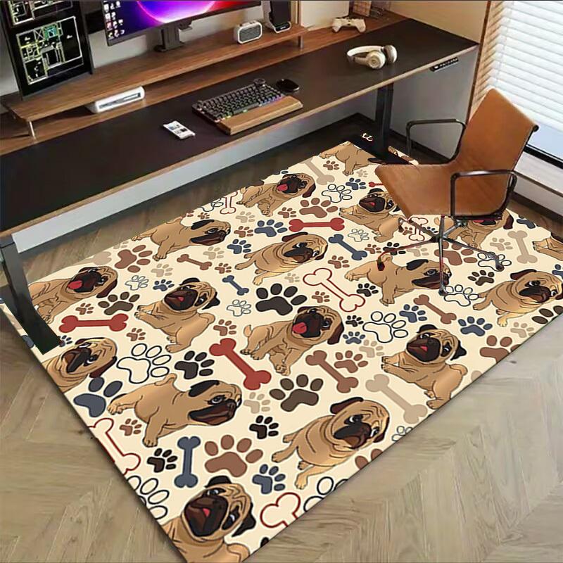 1 Stück Mops Knochen Extra Groß Rutschfester Teppich, Büro, Familie, Schlafzimmer, Studio - Großer TeppichJ0404