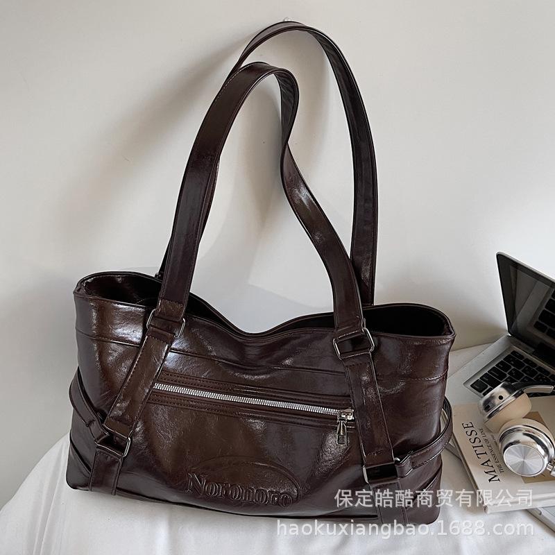 Premium commuter bag women's 2025 new popular fashion autumn and winter retro shoulder bag large capacity tote bag