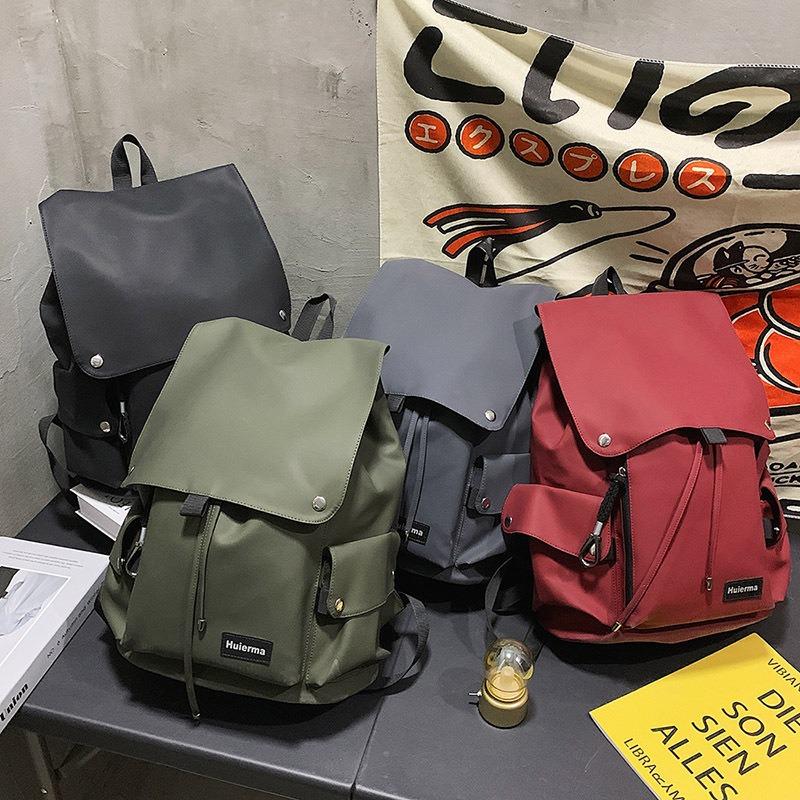 Backpack New large-capacity backpack trendy leisure commuting computer schoolbag solid color unisex travel bag
