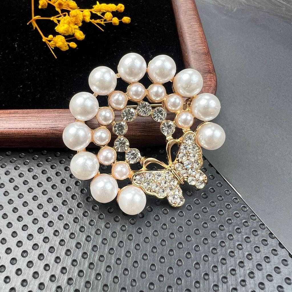 Broșă Retro Cristal Diamant cu Ac Anti-Expunere și Cataramă din Aliaj pentru Accesorii Vestimentare