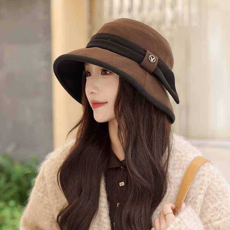 Hat Female Spring and Autumn Travel Versatile Elegant Bucket Hat Show Face Small Fashion Color Matching Basin Hat