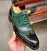 Four Seasons Men's Splicing Business Casual Retro Large Size Youth Wedding Leather Shoes