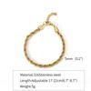 2-5MM Stainless Steel Bracelet For Women Men Gold Color Twist Rope Chain Bangle With Extended Chain Waterproof Party Jewelry