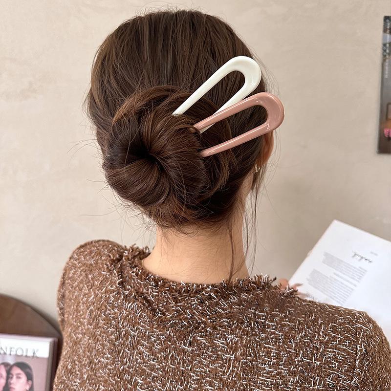 New U-Shaped Hair Fork New Hair Accessory Resin Hair Sticks Creative Design Hair Styling Tools Women Gifts