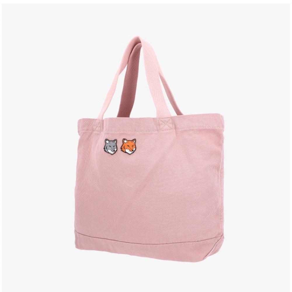 Borsa Tote Maison Kitsune con Toppa Doppia Testa di Volpe 0544