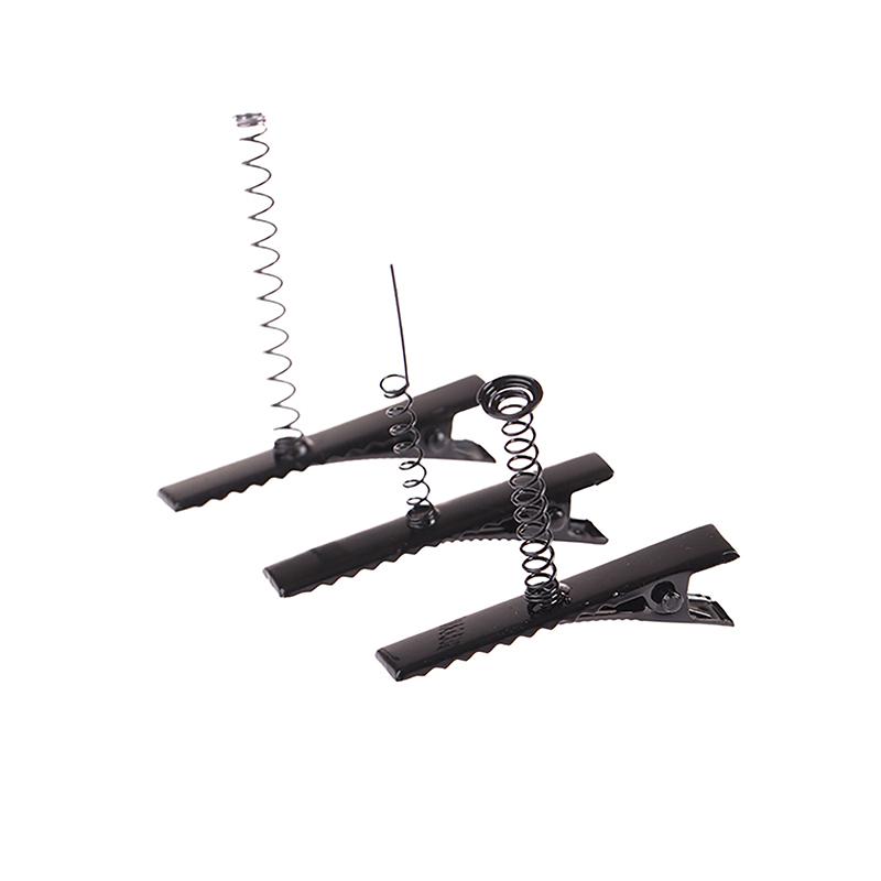 10Pcs Black Metal Pinch Alligator Hair Clips 40Mm With Wire Coil Spring Craft Hairpin For  Party Favor Children Toy