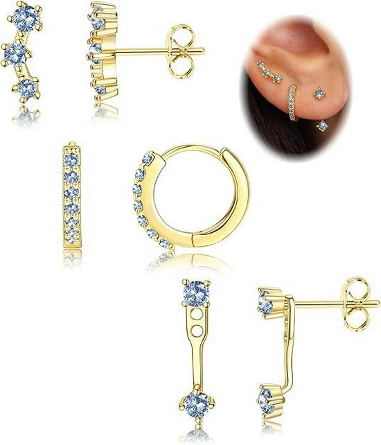 2024 Women's Electroplated Gold Earrings Set: 6-Piece European & American Style