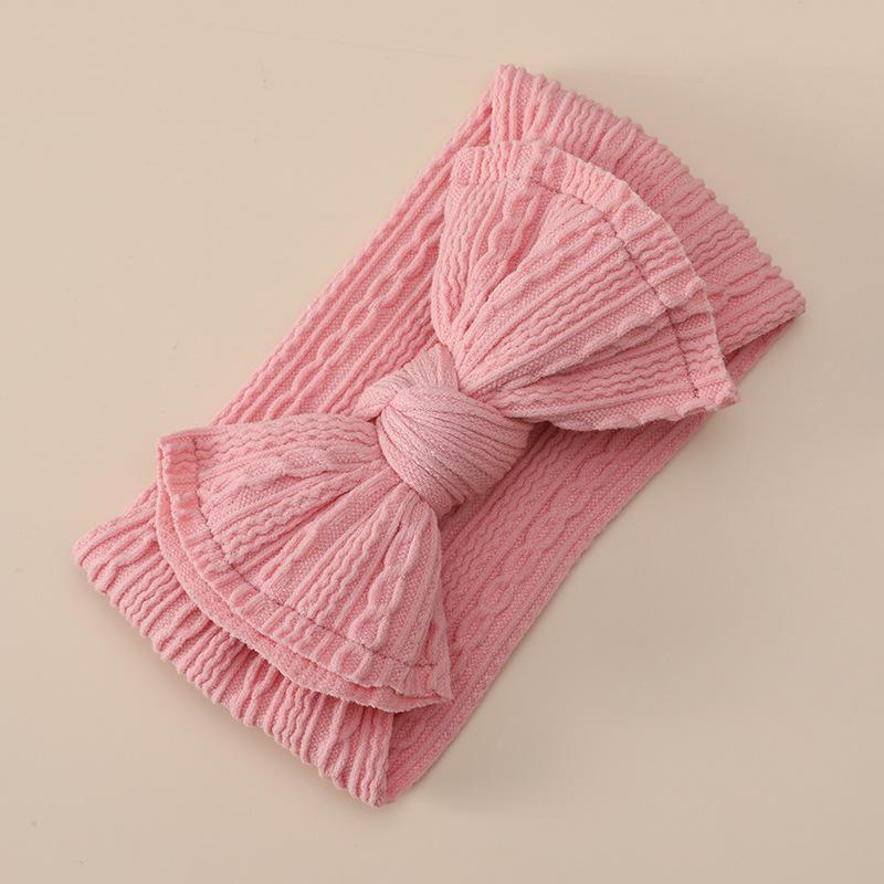 Opaska Dziecięca z Kokardą Podwójna Żakardowa Szeroka Elastyczna Węzeł na Górze Regulowana dla Dziewczynek 0-24 Miesięcy Miękka Bawełniana Opaska Niemowlęca Do Zdjęć Noworodkowych