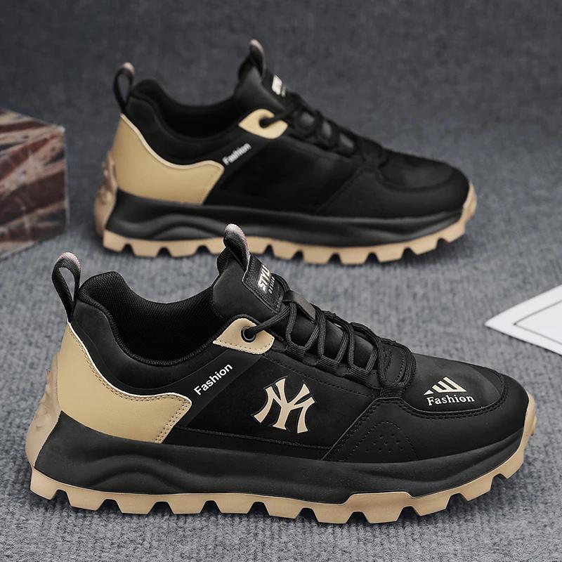 Fashion Chunky Sneaker Men Designer Retro Running Shoes Fashion Casual Microfiber Leather Breathable Height Increased Platform Shoes