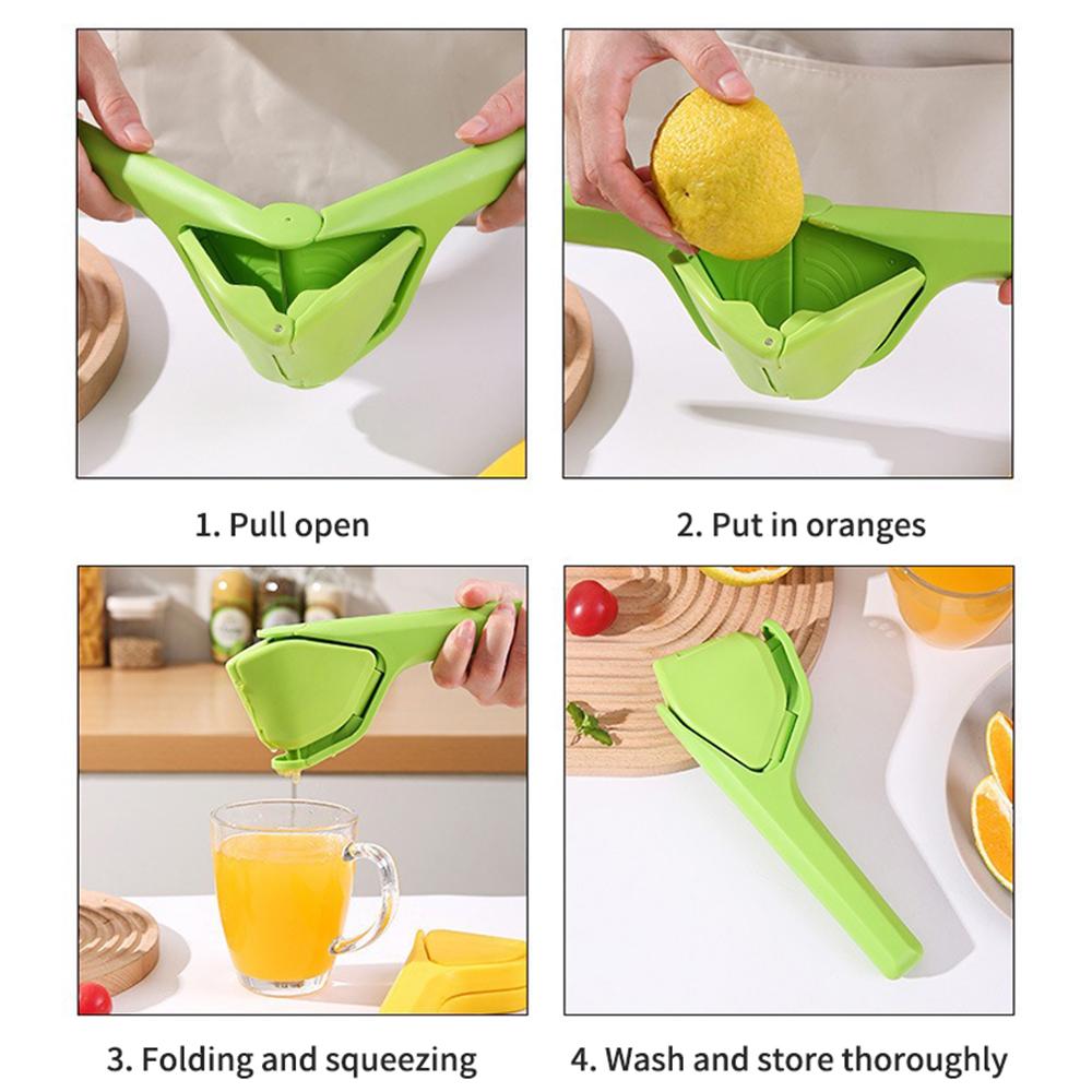 Max Juice Extraction Lemon Lime Squeezer EasytoUse Flat Lemon Squeezer with Leverage Squeezer with Built in Strainer Yellow