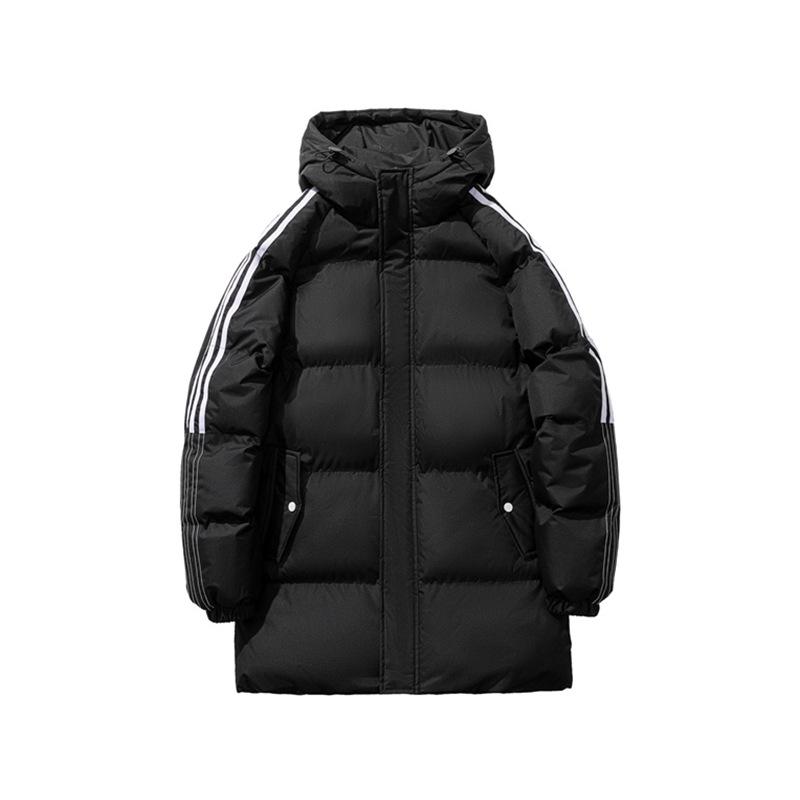 

Хлопковая одежда средней длины с капюшоном, мужская новая зимняя утолщенная теплая хлопковая одежда, зимние куртки, стеганые куртки, топы, модная хлопковая одежда M чёрный