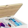 Tampon Box For Bathroom Storage Holder With Divides Wooden Tampon Organizer With Lid For Women Napkin Toilet Vanity Counter
