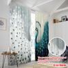 2pcs,2D plane printing Curtains Digital Printed Elegant Dual Peacocks Polyester Easy Install (without rod) Decorations Inside