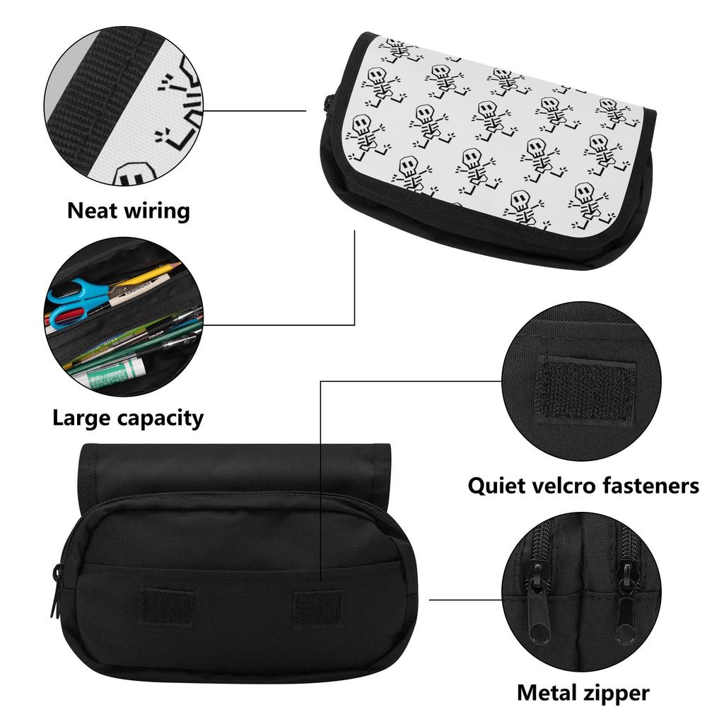 Pencil Case Multi Compartment Zipper Closure 300D Polyester with Two Compartments for Pens Ruler Scissors Students for Boys Girls